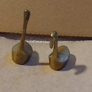Set of Twp Vintage Brass Swan Figurines